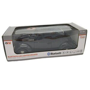 QFX BT-1960 Black Bug Retro Car Replica Speaker w 2" Speaker, TWS Bluetooth, LED